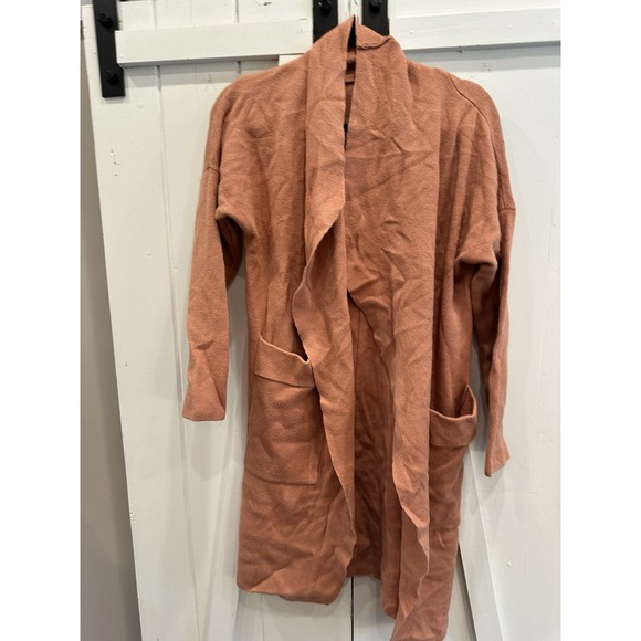 Aanrabess‎ Rust Orange Long Cardigan Women's Medium Lightweight Sweater - Picture 1 of 4